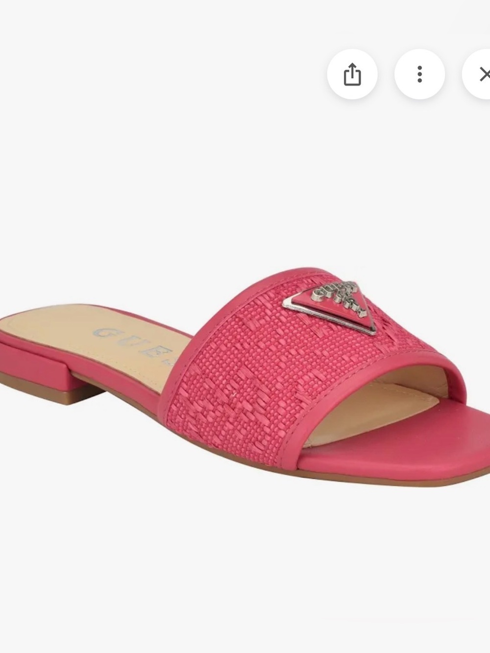 GUESS Hot Pink Slide Mules with Logo Triangle 8M